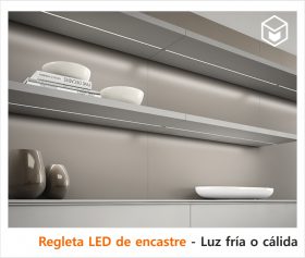 Complementos - Iluminación - Regleta LED de encastre - Luz fría o cálida