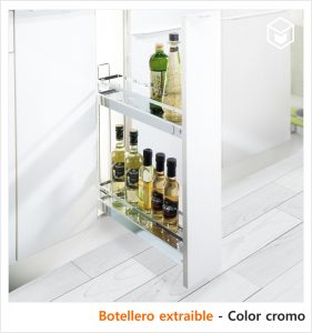Complementos - Interiorismo KS - Botellero extraible - Color cromo