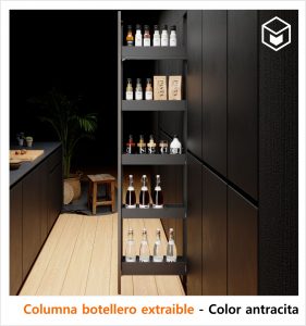 Complementos - Interiorismo Nova - Columna botellero extraible Nova - Color antracita