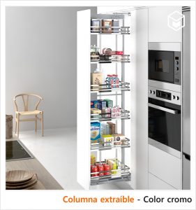 Complementos - Interiorismo Serie - Columna extraible - Color cromo