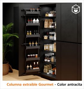 Complementos - Interiorismo Nova - Columna extraible Gourmet Nova - Color antracita
