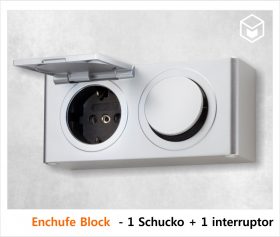 Complementos - Iluminación - Enchufe Block - 1 Schucko + 1 interruptor
