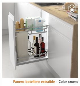 Complementos - Interiorismo Serie - Panero botellero extraible - Color cromo