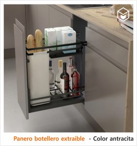 Complementos - Interiorismo Serie - Panero botellero extraible - Color antracita