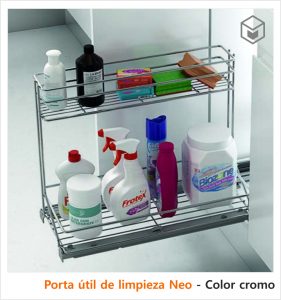 Complementos - Interiorismo Neo - Porta útil de limpieza Neo - Color cromo