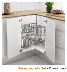 Complementos - Interiorismo Serie - Rincón escuadra 3/4 - Color cromo
