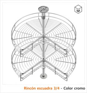 Complementos - Interiorismo Neo - Rincón escuadra 3/4 - Color cromo